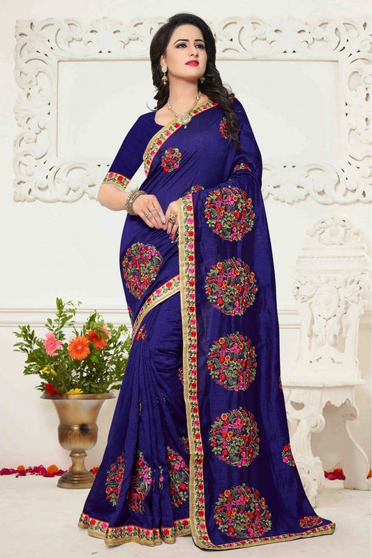 Blue Silk Saree NCSD11210594