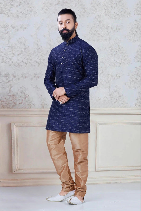 Blue Silk Festival Wear Kurta Pajama NCKP11310145