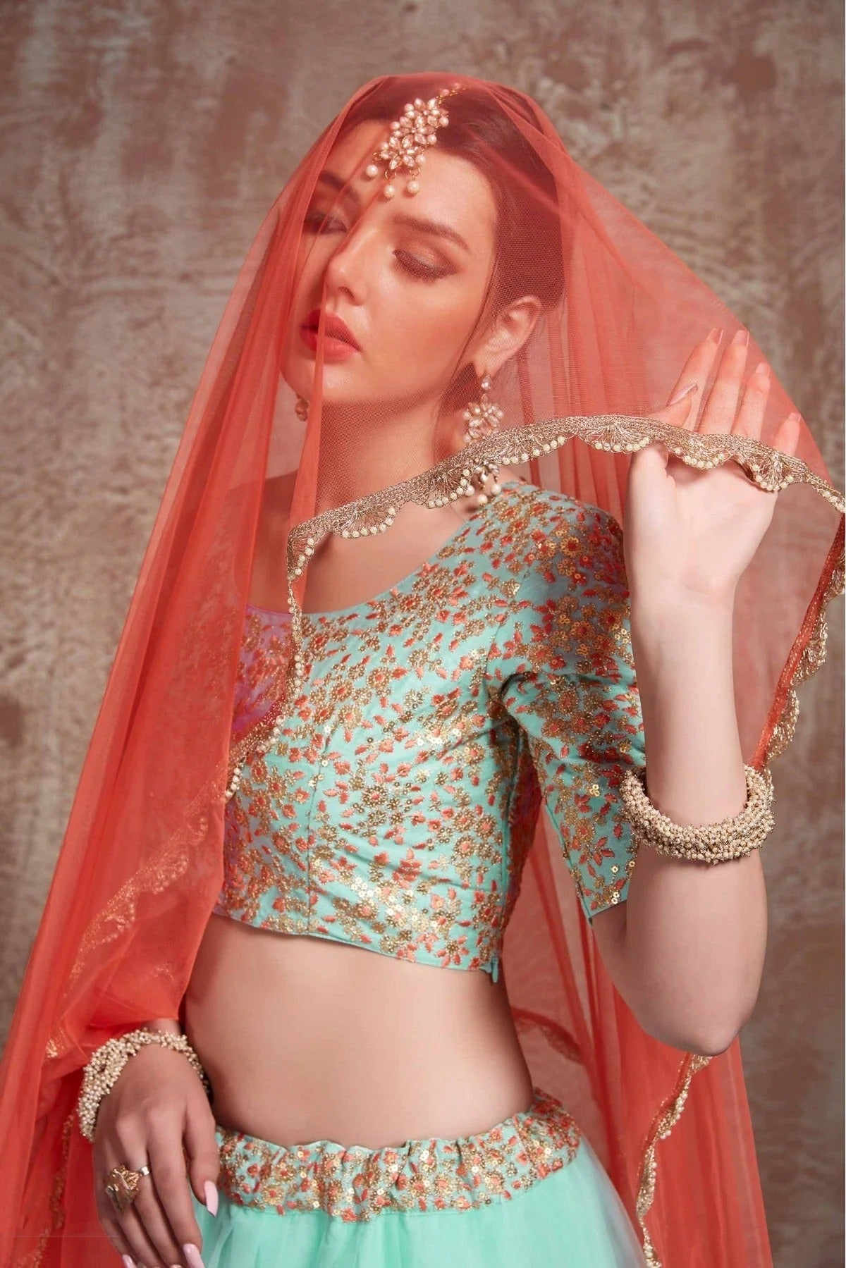 Blue Soft Net Sequins Lehenga Choli NCLC10810516