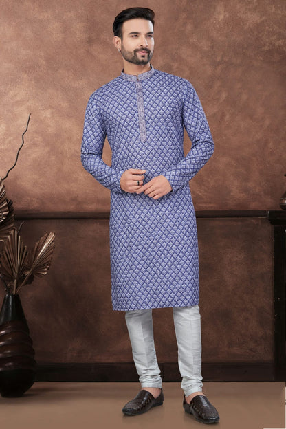 Blue Soft Rayon Kurta Pajama NCKP10410128