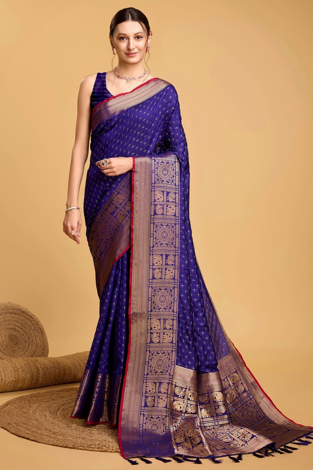Blue Soft Silk Saree NCSD11112554