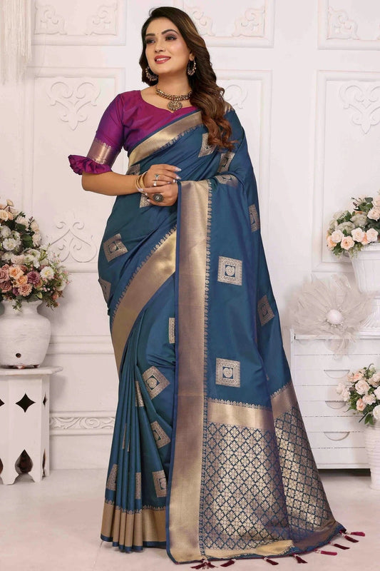 Blue Soft Silk Traditional Saree NCSD11110803