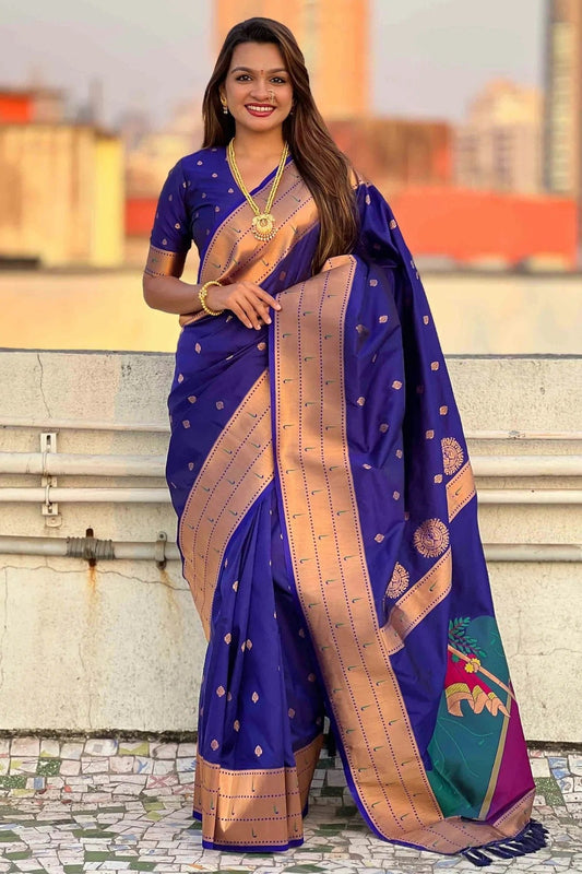 Blue Soft Silk Traditional Saree NCSD11111123