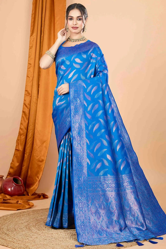 Blue Soft Silk Woven Traditional Saree NCSD11110453
