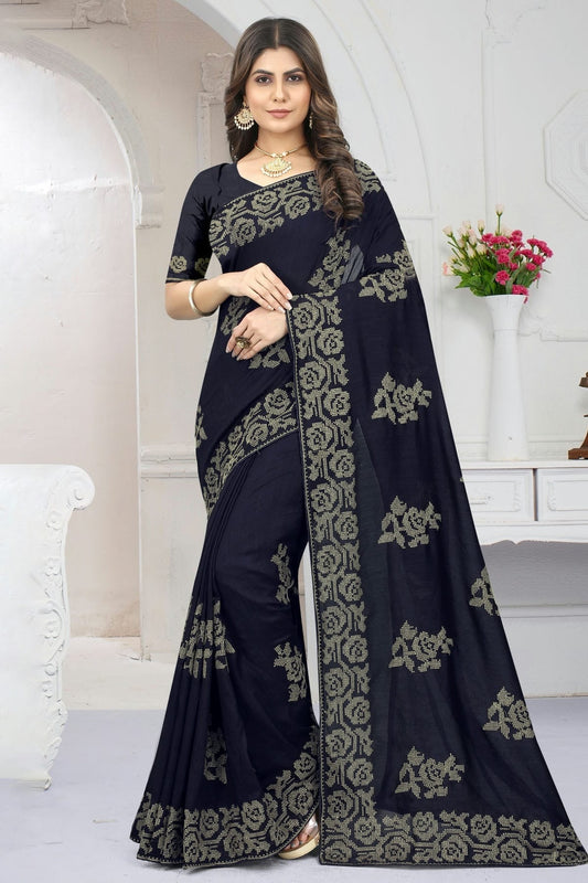 Blue Vichitra Silk Designer Saree NCLC11210436