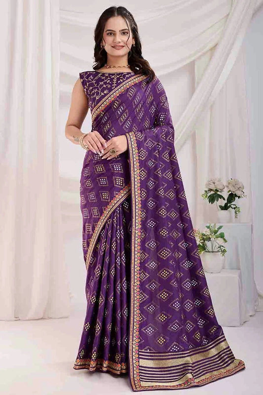 Blue Vichitra Silk Designer Saree NCSD11110950