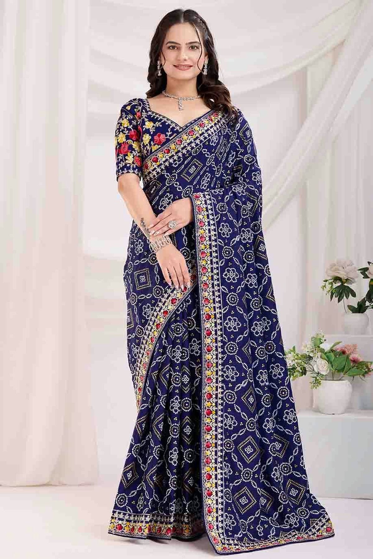 Blue Vichitra Silk Designer Saree NCSD11110965