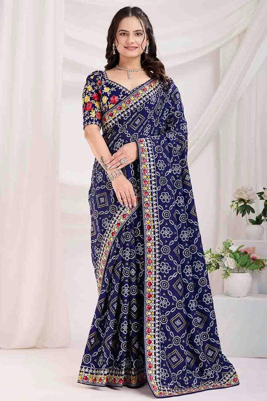 Blue Vichitra Silk Designer Saree NCSD11110965