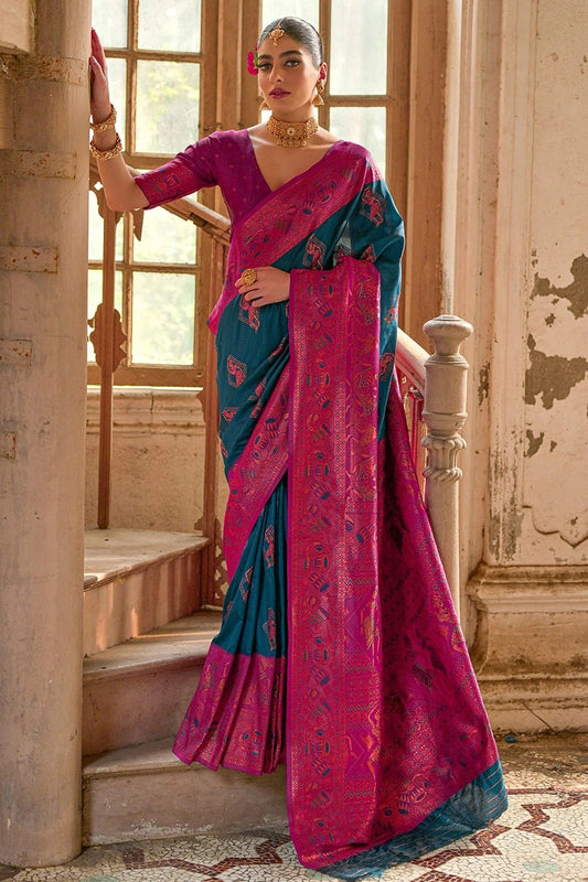 Blue Woven Banarasi Silk Saree NCSD12610179