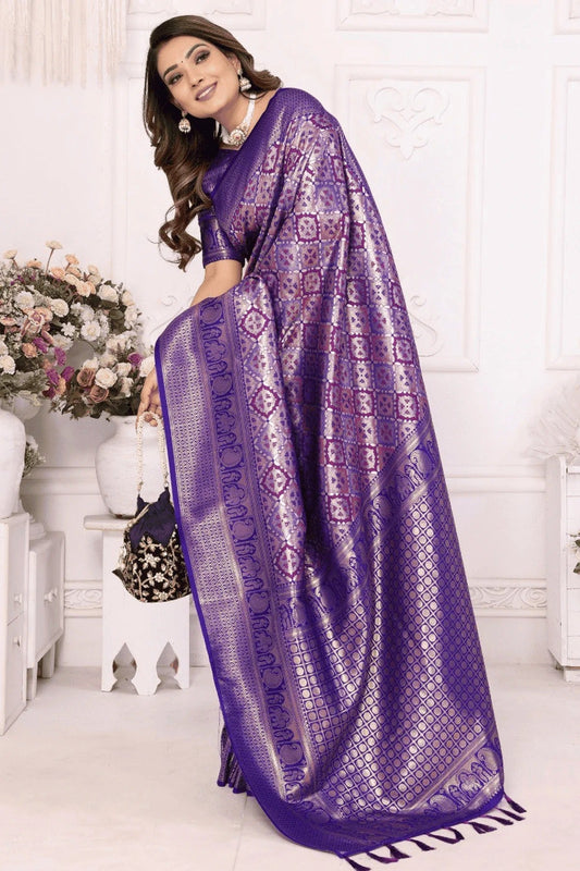 Blue Woven Banarasi Silk Traditional Saree NCSD12510191