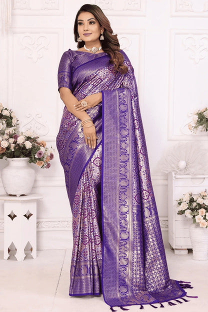 Blue Woven Banarasi Silk Traditional Saree NCSD12510191
