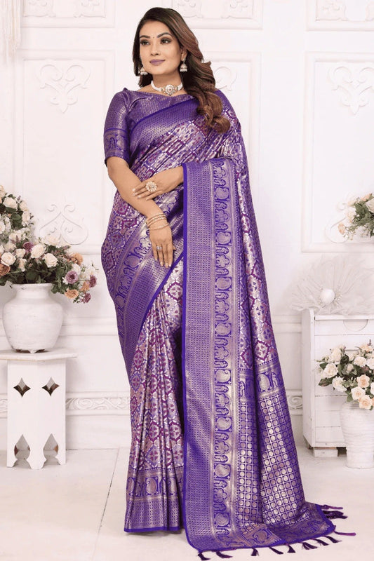 Blue Woven Banarasi Silk Traditional Saree NCSD12510191