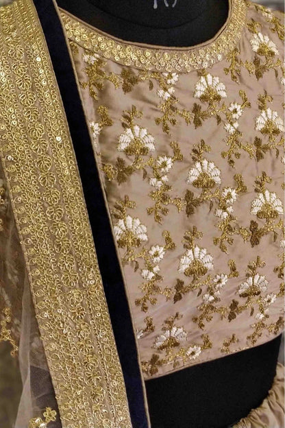 Blue and Off White Art Silk and Banglori Silk Lehenga Choli NCLC10110245