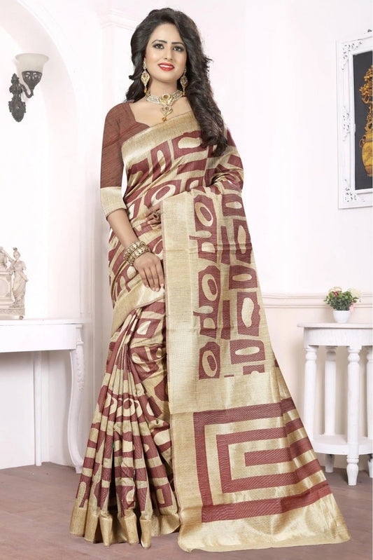 Brown Banarasi Art Silk Woven Saree NCSD11210567