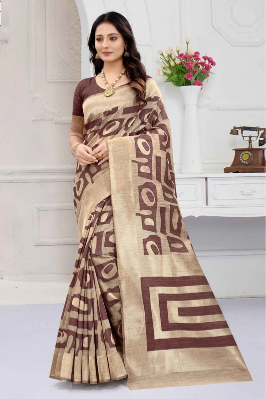 Brown Banarasi Art Silk Woven Saree NCSD11210841