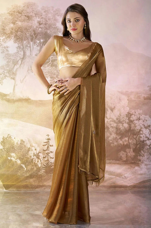 Brown Burberry Organza Saree NCSD11111080