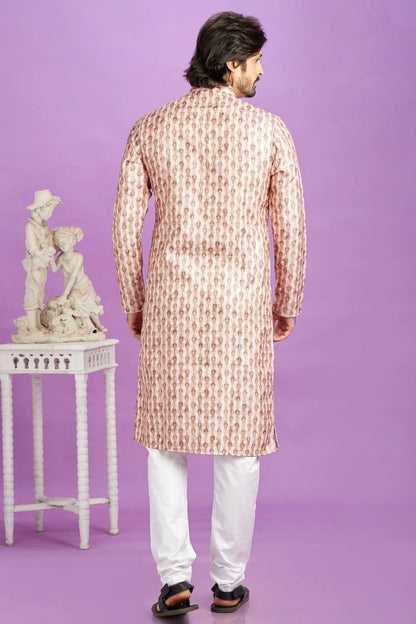 Brown Cotton Pintex Kurta Pajama NCKP12310182