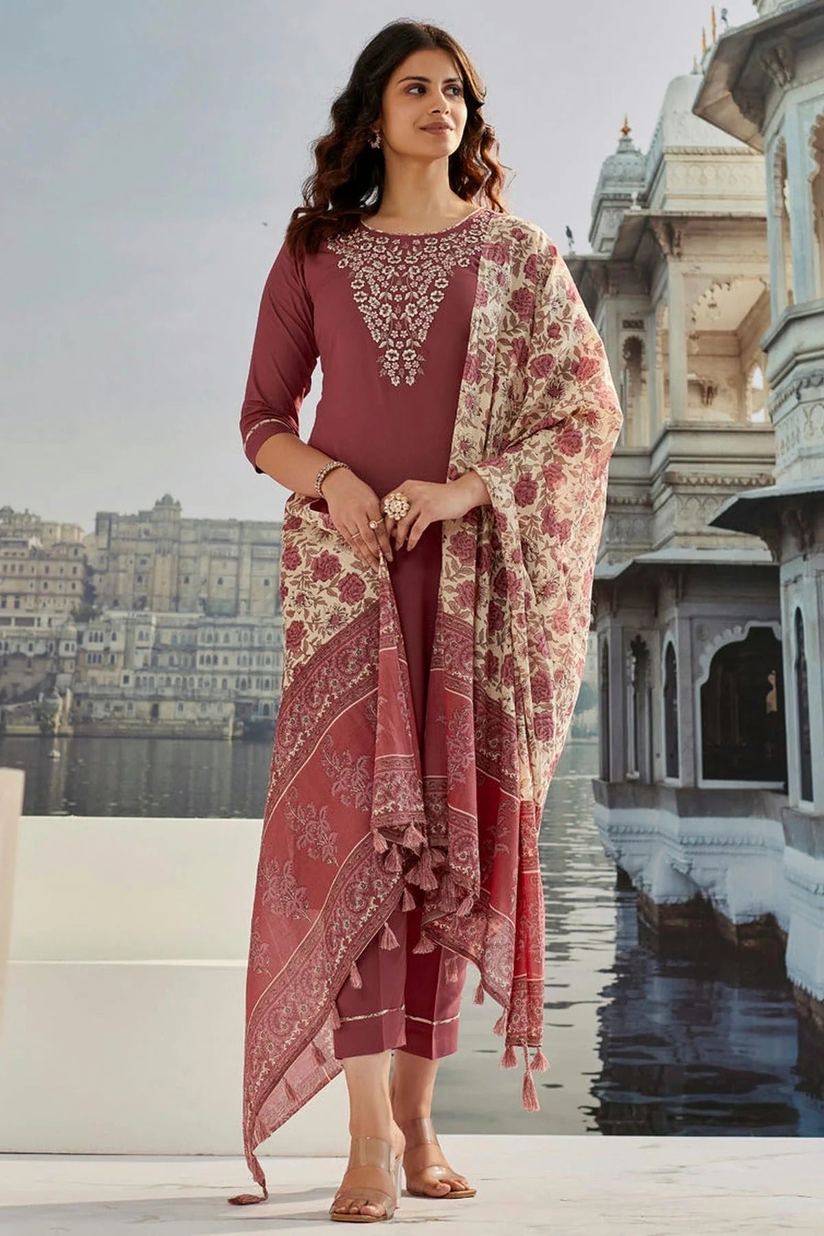 Brown Cotton Silk Stitched Suit NCSS11111445