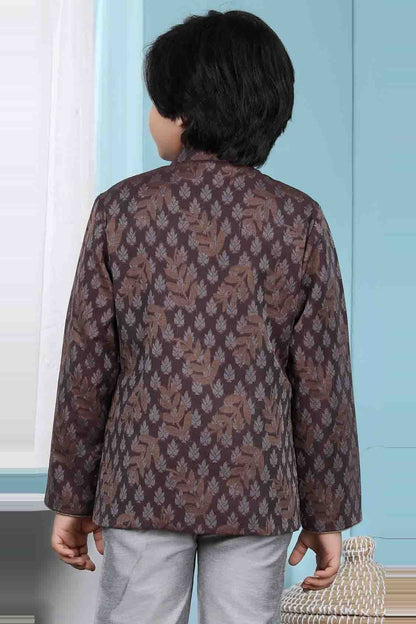 Brown Handloom Silk Jacket  NCBW10710741