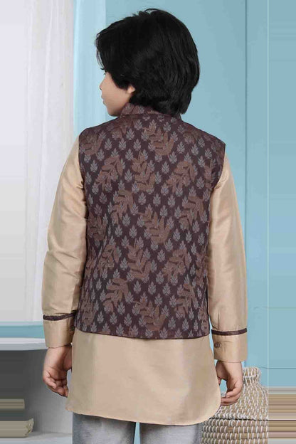 Brown Handloom Silk Jacket  NCBW10710744