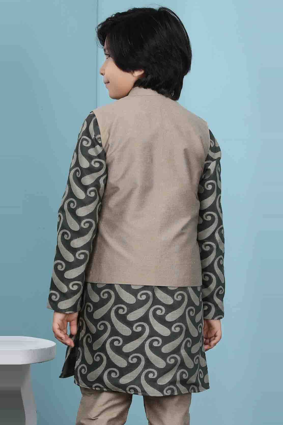 Brown Handloom Silk Jacket  NCBW10710752