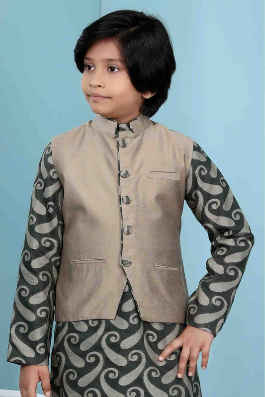 Brown Handloom Silk Jacket NCBW10710752