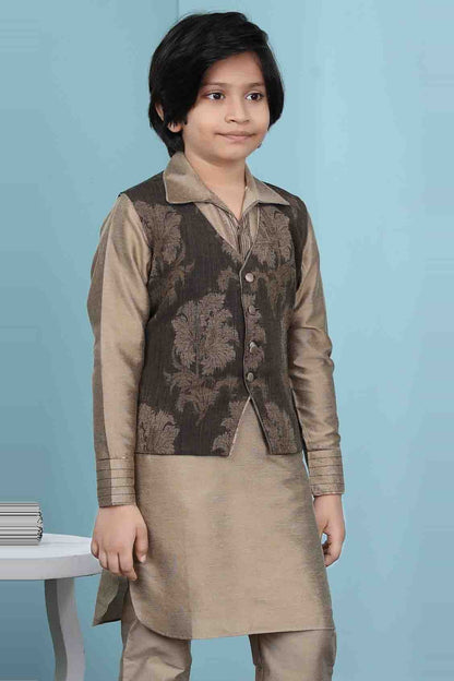 Brown Handloom Silk Jacket  NCBW10710756