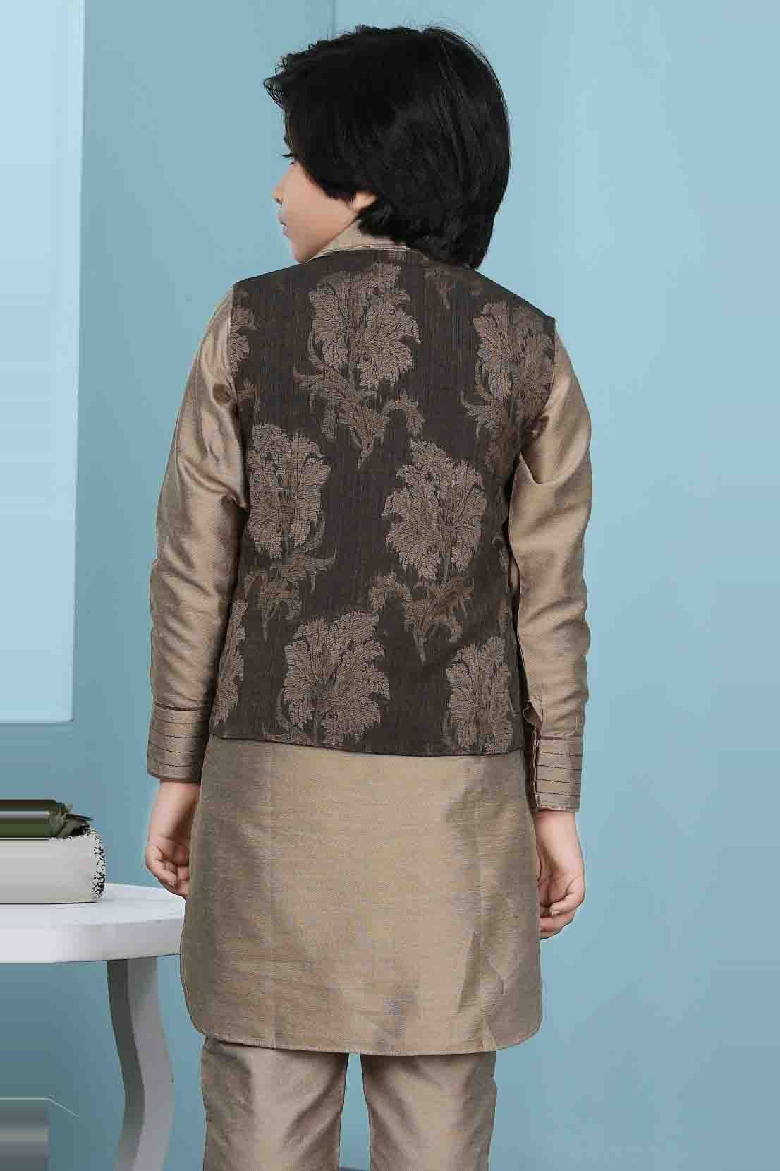 Brown Handloom Silk Jacket  NCBW10710756
