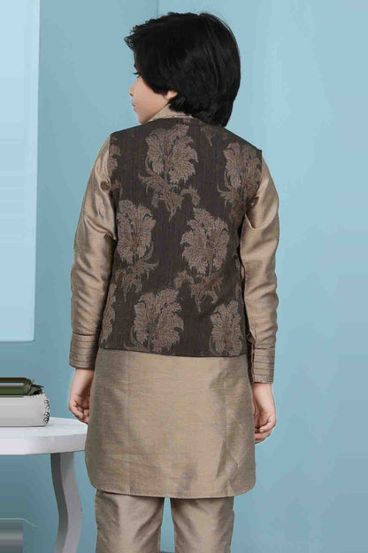 Brown Handloom Silk Jacket  NCBW10710756
