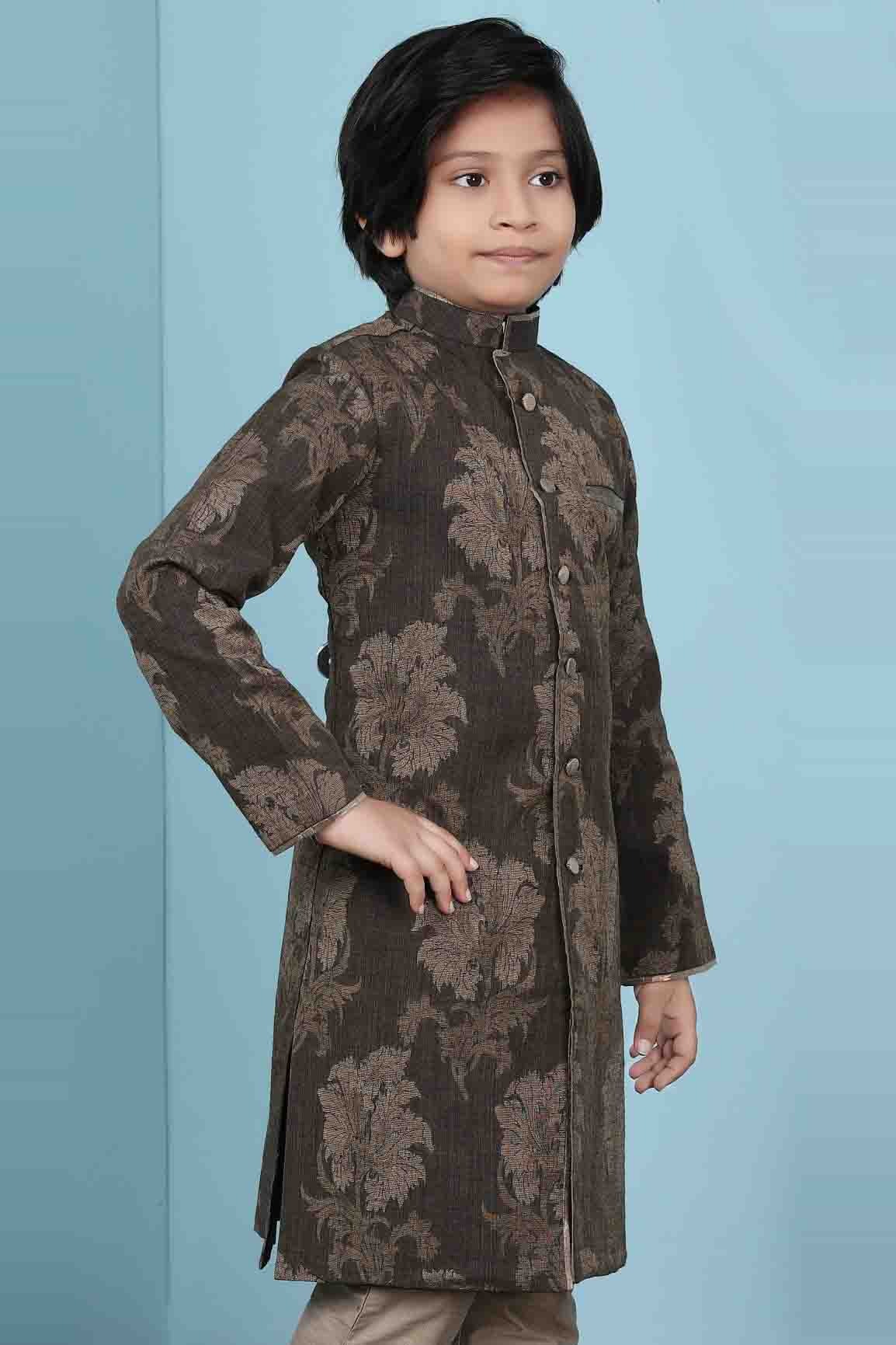 Brown Handloom Silk Jacket  NCBW10710757