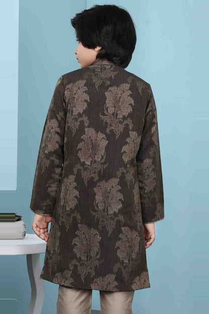 Brown Handloom Silk Jacket  NCBW10710757