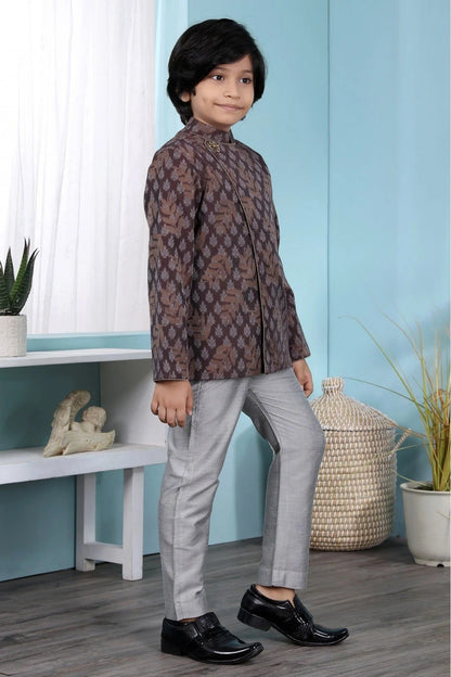 Brown Handloom Silk Sherwani NCBW10710681