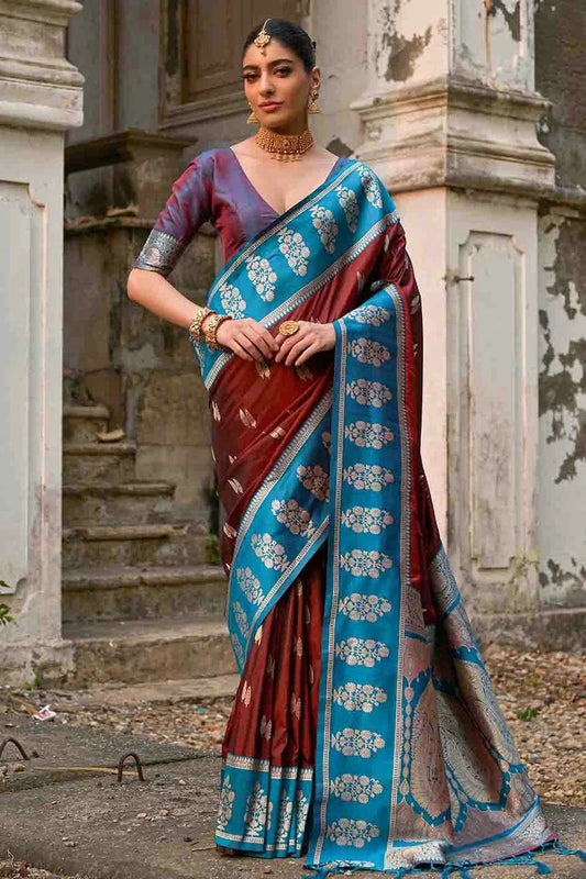 Brown Kanchi Silk Traditional Saree NCSD12610133