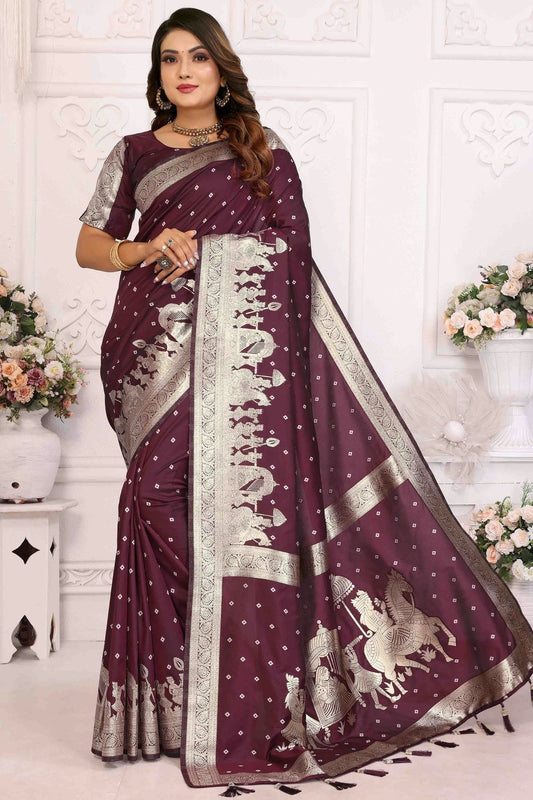 Brown Kochi Silk Traditional Saree NCSD11110823