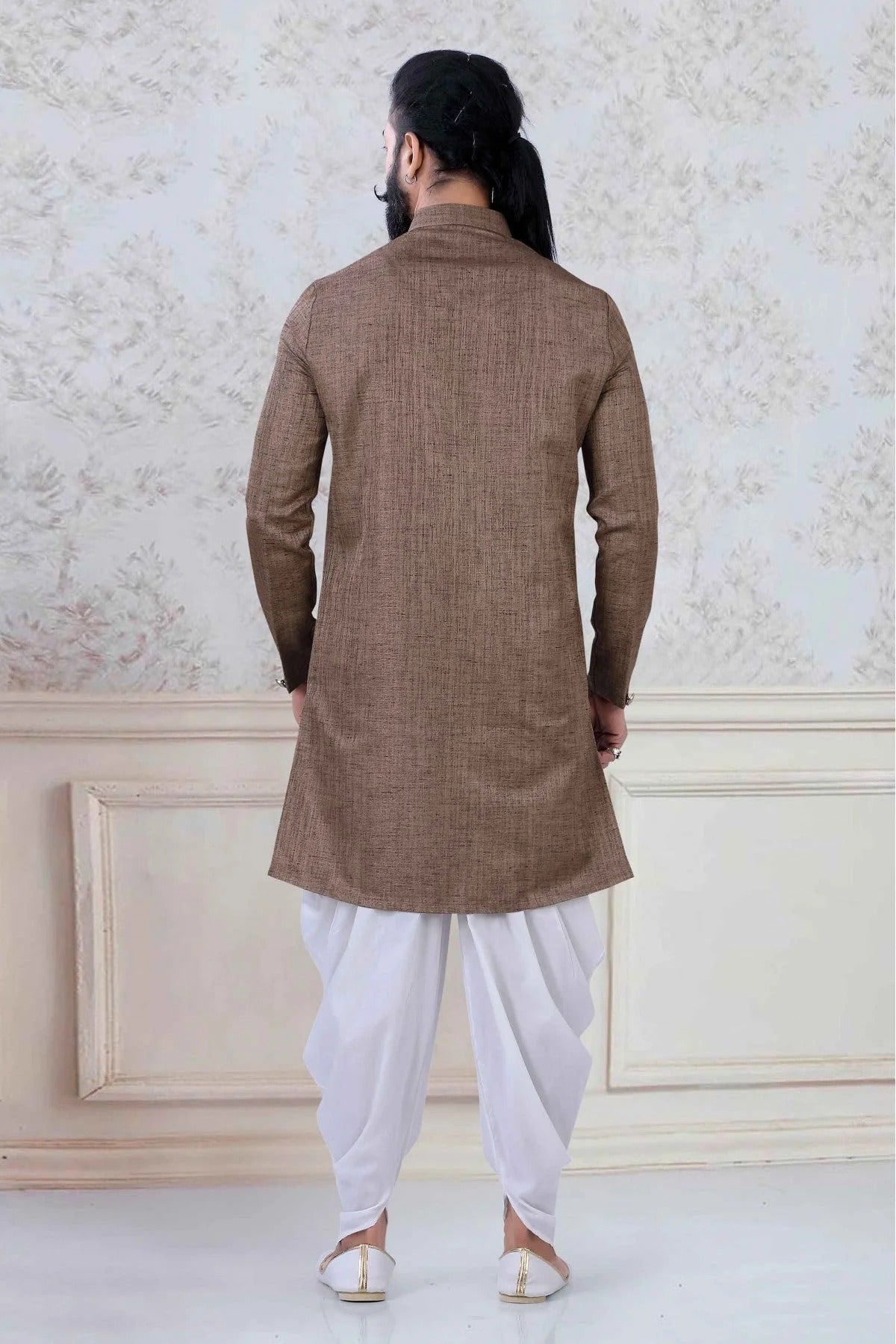 Brown Linen Festival Wear Dhoti Kurta  NCKP11310141