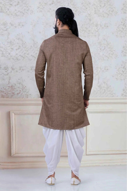 Brown Linen Festival Wear Dhoti Kurta  NCKP11310141