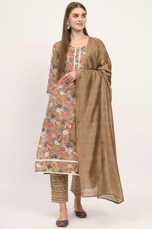 Brown Magic Cotton Stitched Salwar Suit NCSS11111902