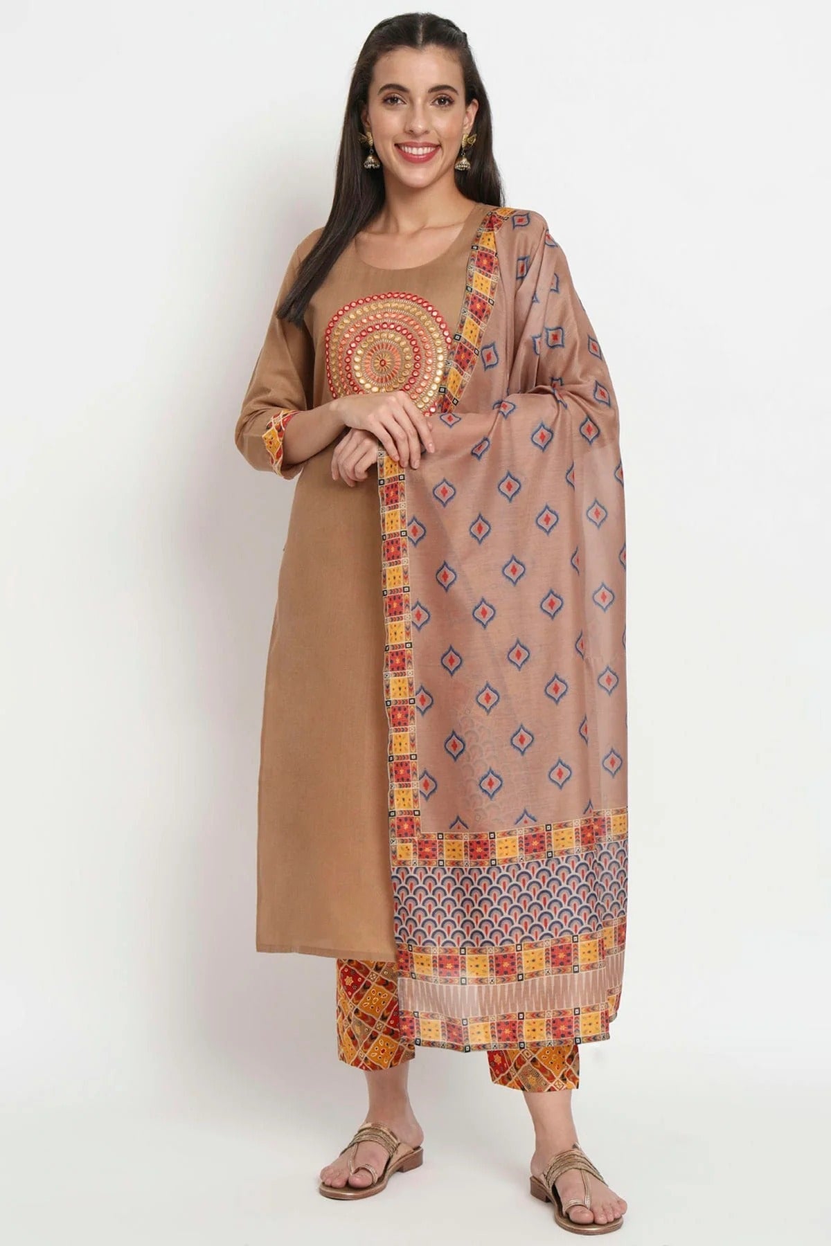 Brown Magic Cotton Stitched Salwar Suit NCSS11111959