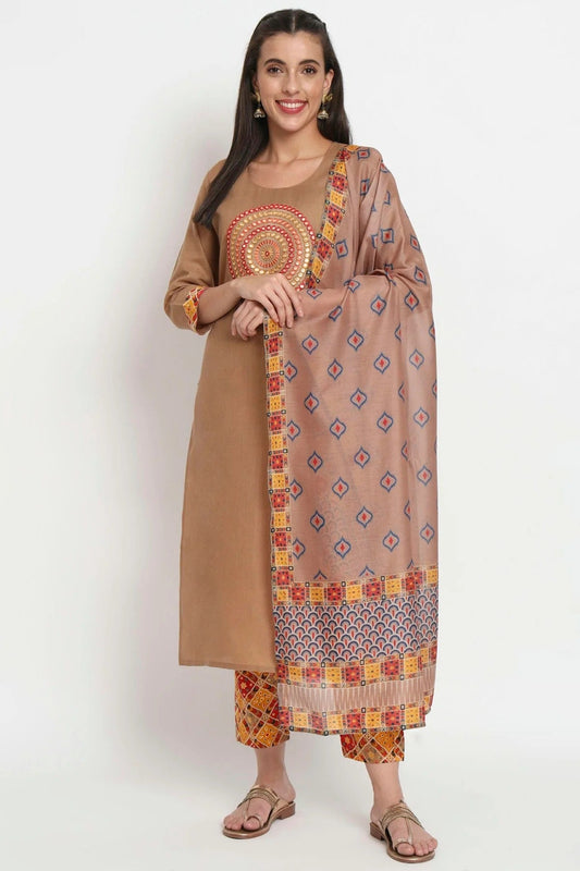 Brown Magic Cotton Stitched Salwar Suit NCSS11111959