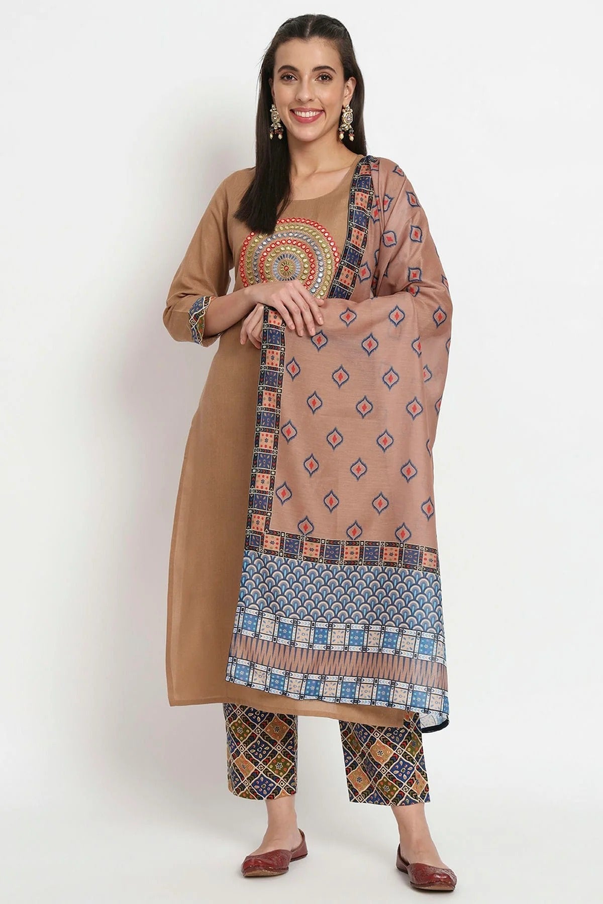 Brown Magic Cotton Stitched Salwar Suit NCSS11111960