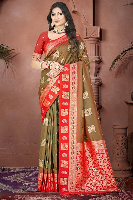 Brown Silk Woven Traditional Saree NCSD11010258