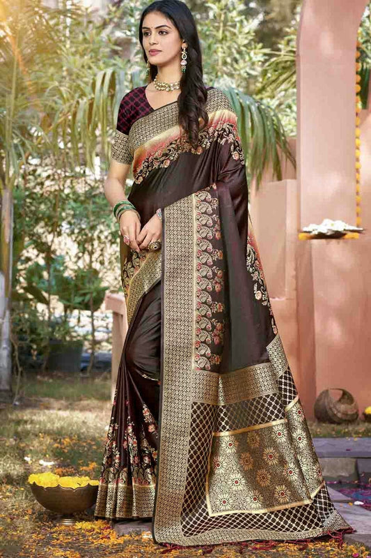 Brown Woven Silk Traditional Saree NCSD11010113