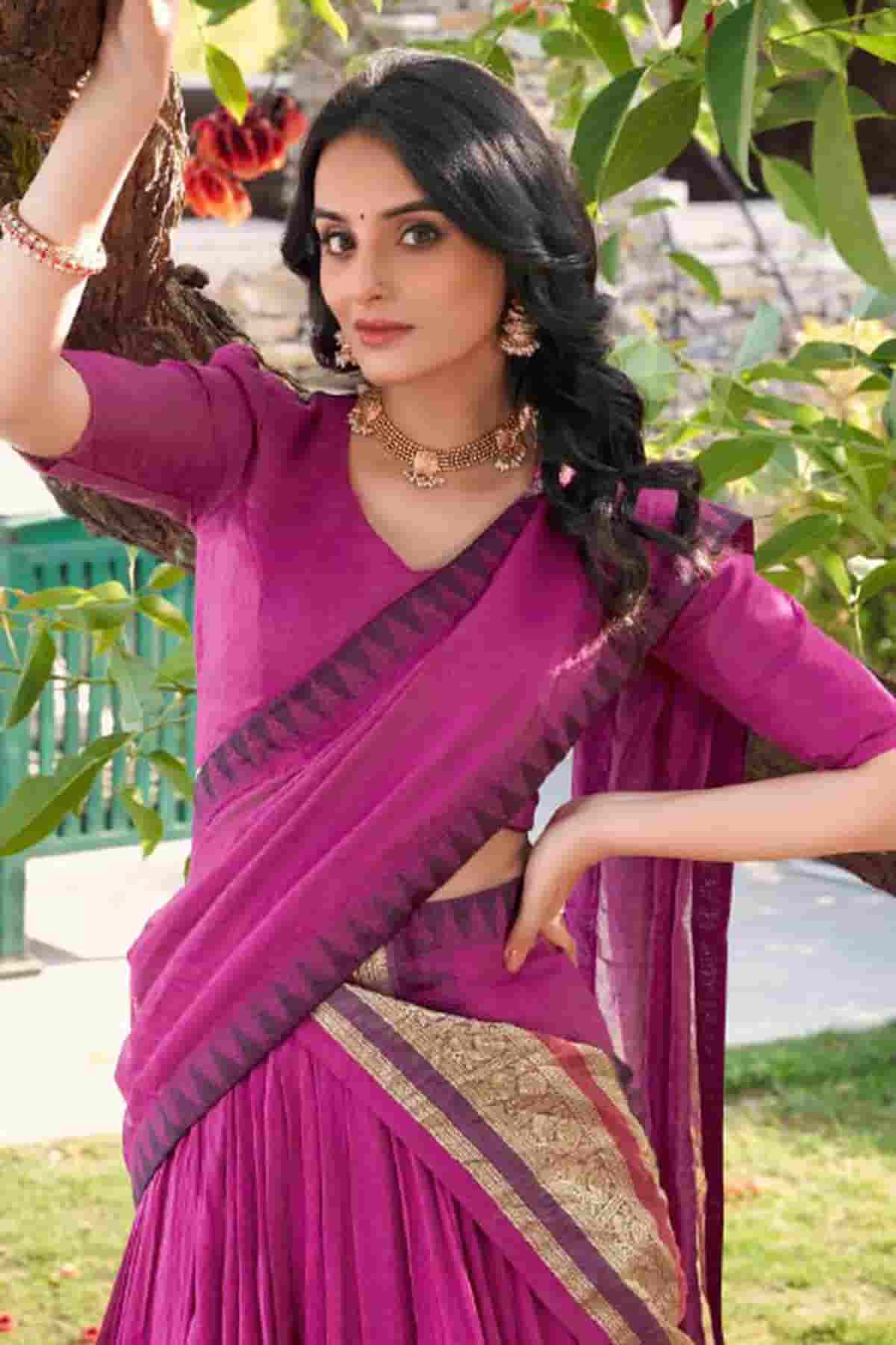 Chanderi Silk Zari Woven Work Lehenga Choli In Pink Colour NCLD1300050