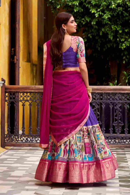 Chanderi Silk Zari Woven Work Lehenga Choli In Purple Colour NCLD1300074