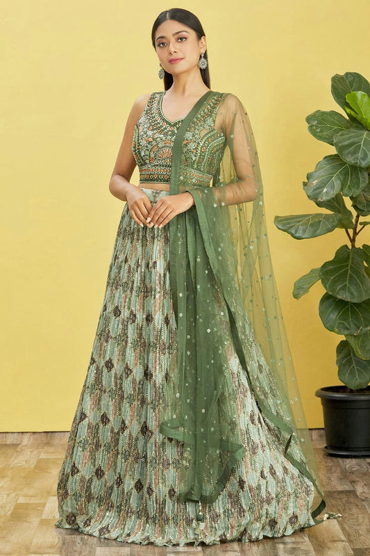 Chinnon Embroidery A Line Lehenga Choli NCLC10110159