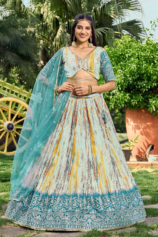Chinon Embroidery A Line Lehenga Choli NCLC10110164