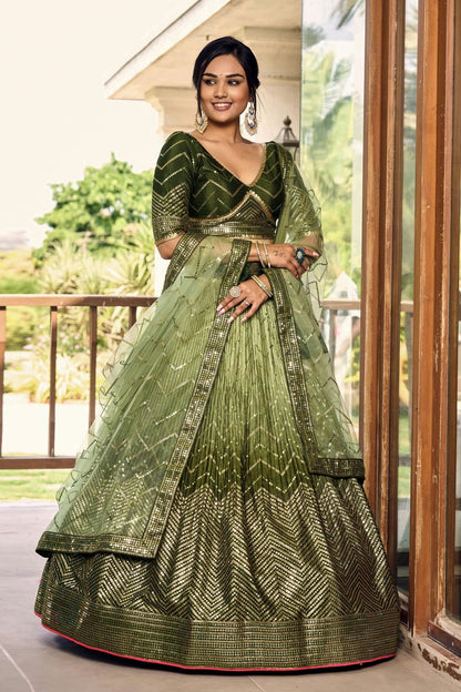 Chinon Embroidery A Line Lehenga Choli NCLC10110170
