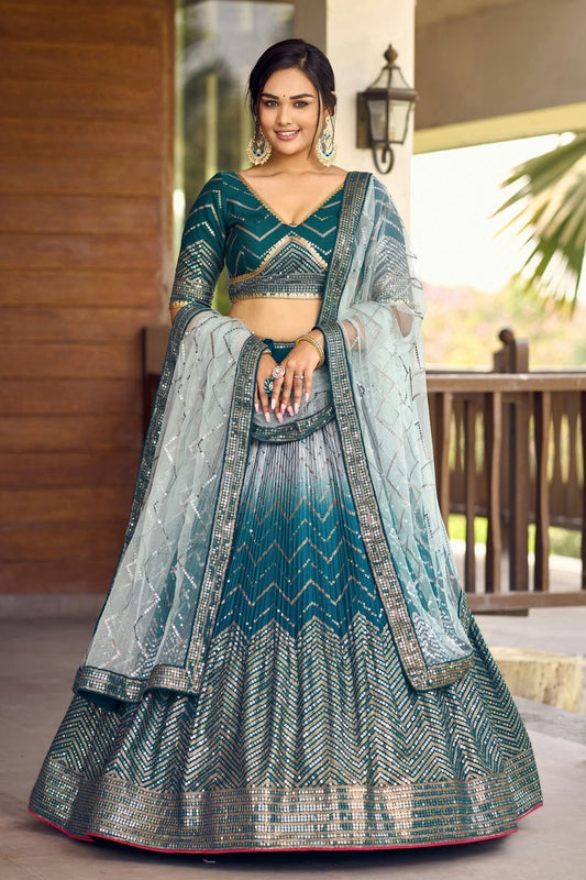 Chinon Embroidery A Line Lehenga Choli NCLC10110171