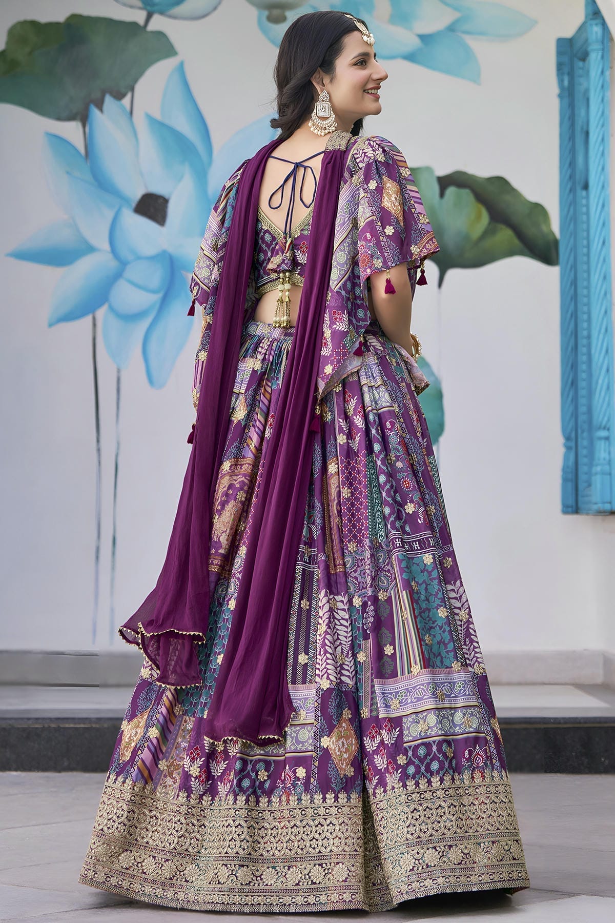 Chinon Silk Lehenga Choli In Purple Colour LC10110153