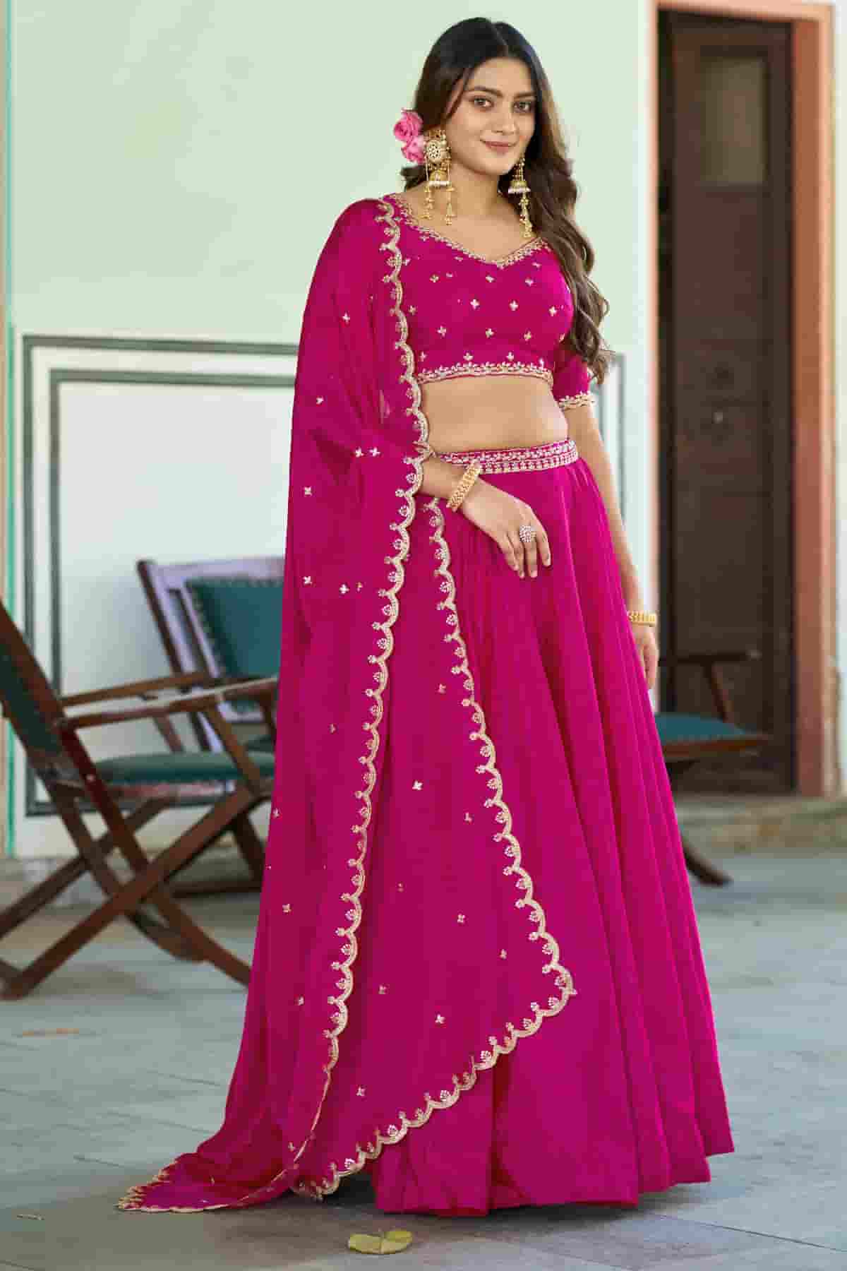 Chinon Thread Sequins Work Lehenga Choli In Pink Colour NCLD1300038